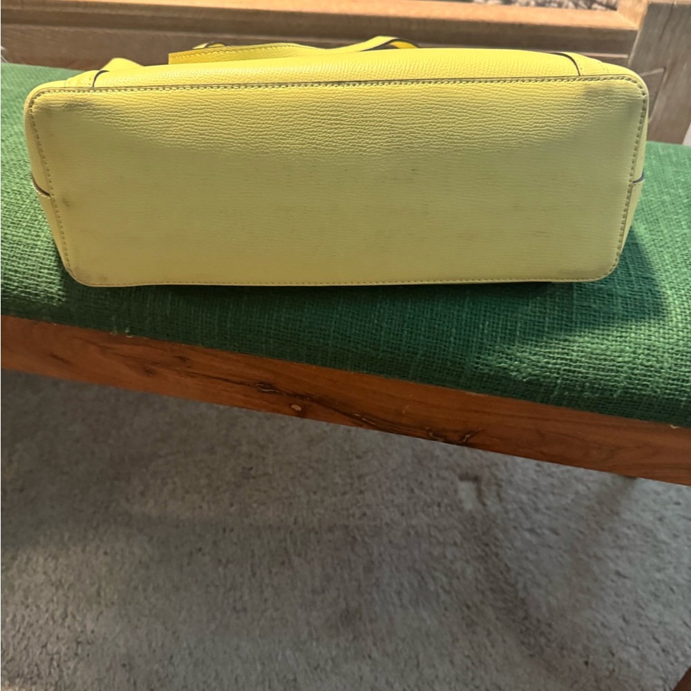 kate spade Lemon Yellow Leather Tote with Luggage Tag - Picture 3 of 7